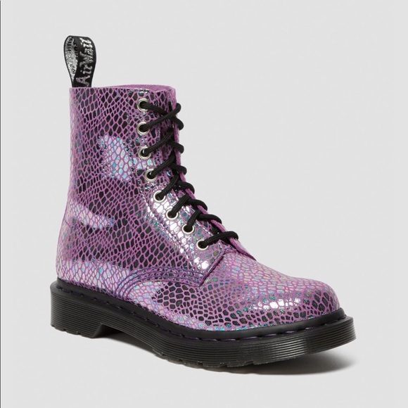 Dr. Martens Shoes - Dr. Martens Docs Purple Snake Boots 6 As New